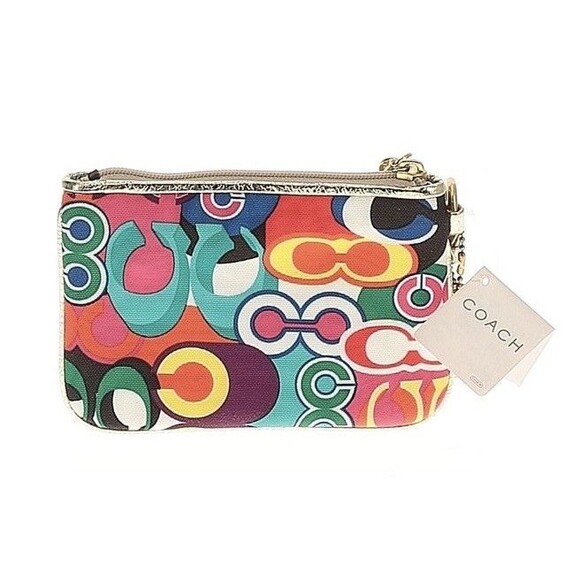 NEW COACH Womens Poppy Multi Color Removable Strap Signature C Metallic Leather - Picture 2 of 9